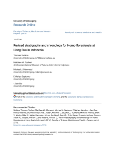 Revised stratigraphy and chronology for Homo Floresiensis at Liang Bua in Indonesia (2016)