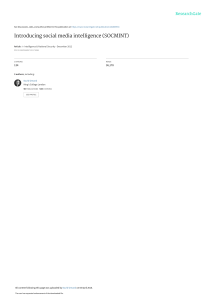 Introducing Social Media Intelligence (SOCMINT) (2012)