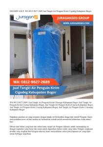 DIJAMIN ASLI!  WA 0812-9627-2689 Jual Tangki Air Penguin Kirim Cigudeg Kabupaten Bogor