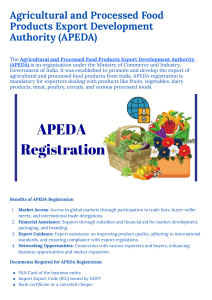 Agricultural and Processed Food Products Export Development Authority (APEDA)