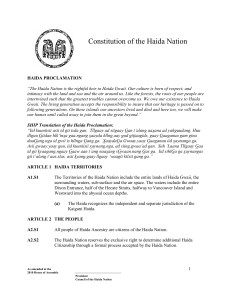 Haida Nation Constitution