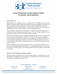 Sexual Orientation Gender Identity (SOGI) FAQ (Central Okanagan Public Schools)