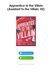 Download (pdf) Book Apprentice to the Villain (Assistant to the Villain, #2) By Hannah Nicole Maehrer