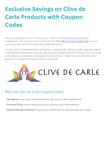 Clive de Carle Products with Coupon Codes