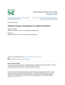 Additional Design Considerations for Bolted Connections