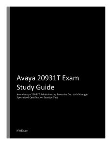 Avaya 20931T Exam Study Guide