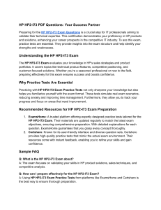 HP HP2-I73 PDF Questions Your Success Partner