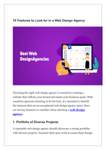 10 Features to Look for in a Web Design Agency