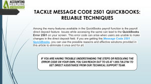 Complete guide to fixing Message Code 2501 QuickBooks