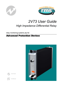 2V73 High Impedance Differential Relay User Guide