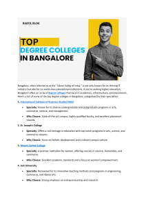 Top Degree Colleges in Bangalore