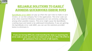 Expert solutions for QuickBooks Error Code 6069