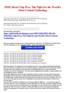 PDF [READ EBOOK] Chip War: The Fight for the World's Most Critical Technology 