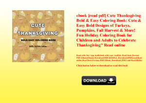 ebook [read pdf] Cute Thanksgiving Bold & Easy Coloring Book Cute & Easy Bold Designs of Turkeys  Pu