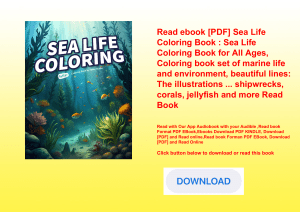 Read ebook [PDF] Sea Life Coloring Book  Sea Life Coloring Book for All Ages  Coloring book set of m