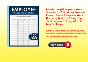 [ebook] read pdf Employee Work Schedule Staff Shifts Log Book and Planner  Undated Employee Work Hou