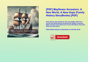 [PDF] Mayflower Ancestors A New World  A New Hope (Family History StoryBooks) [PDF] 