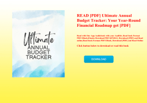 READ [PDF] Ultimate Annual Budget Tracker Your Year-Round Financial Roadmap get [PDF]