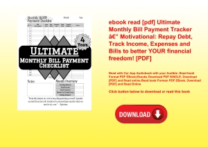 ebook read [pdf] Ultimate Monthly Bill Payment Tracker Ã¢Â€Â” Motivational Repay Debt  Track Income 