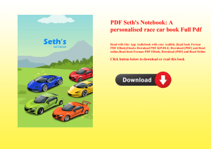 PDF Seth's Notebook A personalised race car book Full Pdf