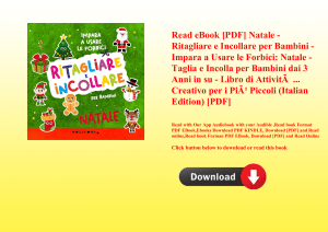 Read eBook [PDF] Natale - Ritagliare e Incollare per Bambini - Impara a Usare le Forbici Natale - Ta