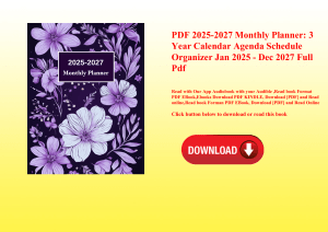 PDF 2025-2027 Monthly Planner 3 Year Calendar Agenda Schedule Organizer Jan 2025 - Dec 2027 Full Pdf