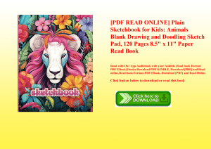 [PDF READ ONLINE] Plain Sketchbook for Kids Animals Blank Drawing and Doodling Sketch Pad  120 Pages