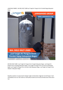 LANGSUNG PABRIK!  WA 0812-9627-2689 Jual Tangki Air Penguin Kirim Pondok Rajeg Kabupaten Bogor