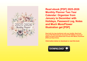 Read ebook [PDF] 2025-2026 Monthly Planner Two Year Calendar Organizer from January to December with