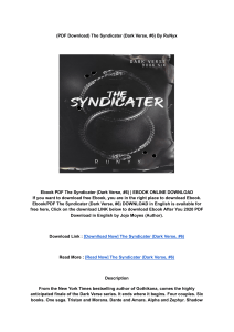 [Epub]PDF] Download The Syndicater (Dark Verse, #6) BY: RuNyx