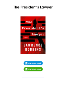 Download (pdf) Book The President's Lawyer By Lawrence S. Robbins