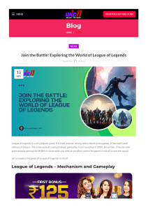 Join the Battle Exploring the World of League of Legends