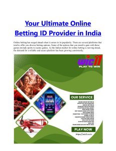 Your Ultimate Online Betting ID Provider in India