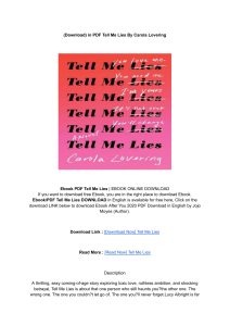 [Epub]PDF] Download Tell Me Lies BY: Carola Lovering