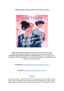 [Epub]PDF] Download I Hope This Doesn't Find You BY: Ann Liang