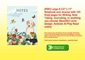 [PDF] Large 8-12 x 11 Notebook and Journal with 125 lined pages for Writing  Note Taking  Journaling