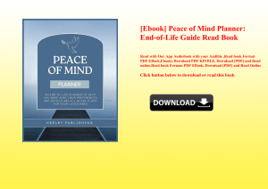 [Ebook] Peace of Mind Planner End-of-Life Guide Read Book