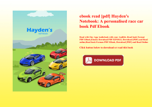 ebook read [pdf] Hayden's Notebook A personalised race car book Pdf Ebook