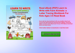 Read eBook [PDF] Learn to Write with Farm Animals a Letter Tracing Workbook For Kids Ages 3-5 Read Book