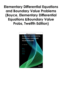 Read (pdf) Book Elementary Differential Equations and Boundary Value Problems (Boyce, Elementary Differential Equations & Boundary Value Probs, Twelfth Edition) By William E Boyce