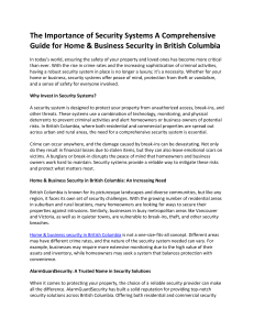 Home & Business Security in BC