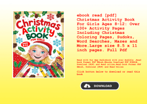 ebook read [pdf] Christmas Activity Book For Girls Ages 8-12 Over 100+ Activity Pages Including Chri