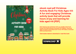 ebook read pdf Christmas Activity Book For Kids Ages 4-8 A fun and engaging Christmas activity book 