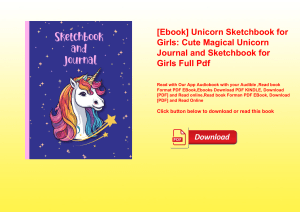 [Ebook] Unicorn Sketchbook for Girls Cute Magical Unicorn Journal and Sketchbook for Girls Full Pdf