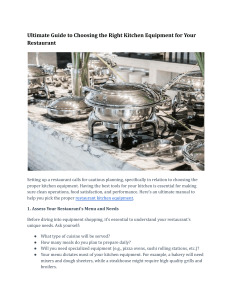 Ultimate Guide to Choosing the Right Kitchen Equipment for Your Restaurant