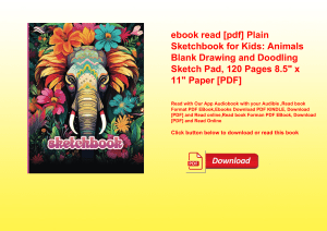 ebook read [pdf] Plain Sketchbook for Kids Animals Blank Drawing and Doodling Sketch Pad  120 Pages 