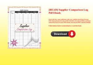 [READ] Supplier Comparison Log Pdf Ebook