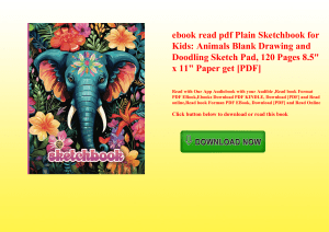 ebook read pdf Plain Sketchbook for Kids Animals Blank Drawing and Doodling Sketch Pad  120 Pages 8.