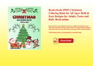 Read ebook [PDF] Christmas Coloring Book for All Ages Bold & Easy Designs for Adults  Teens and Kids