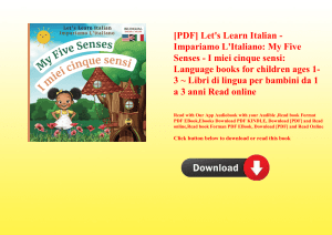 [PDF] Let's Learn Italian - Impariamo L'Italiano My Five Senses - I miei cinque sensi Language books